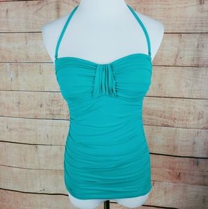 La Blanca Ruched Bandeau Tankini Top